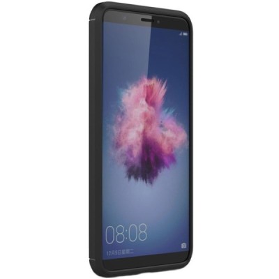 Huawei P smart 2018 (Enjoy 7S) „Carbon“ cieta silikona (TPU) melns apvalks / vacins.lv