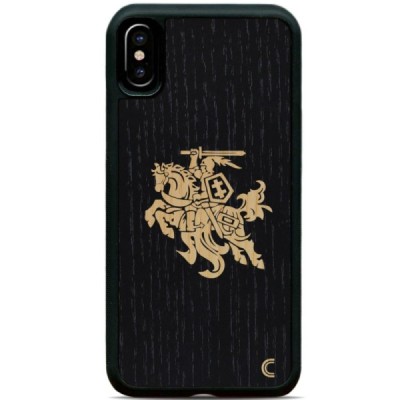 Apple iPhone X (iPhone Xs) „Crafted Cover“  Melns Vytis dabīga koka telefona apvalks / Vacins.lv