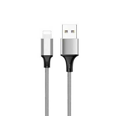 Bullet Lightning USB pelēks vads piemērots iPhone 6, 6 Plus, 5, 5S, iPad Air, iPad mini, iPod (MFi sertifikāts) / Vacins.lv