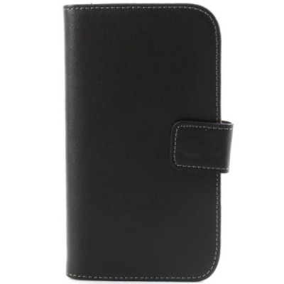 Samsung Galaxy S3 (I9300) atvēramais ādas melns Casual maciņš (maks) / Vacins.lv