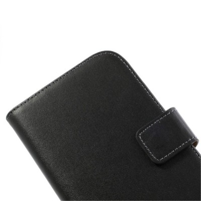 Samsung Galaxy S3 (I9300) atvēramais ādas melns Casual maciņš (maks) / Vacins.lv