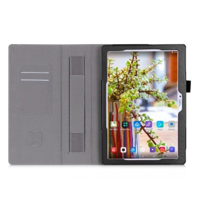 Lenovo Tab 3 10.1" TB-X103F и Tab 2 A10-30 чёрный кожаный чехол-книжка (складной) | Vacins.lv