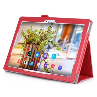 Lenovo Tab 3 10.1" TB-X103F un Tab 2 A10-30 atvēramais sarkans maciņš / Vacins.lv