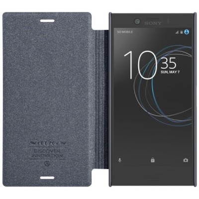 Sony Xperia XZ1 Compact серый кожаный чехол-книжка Nillkin Sparkle | Vacins.lv