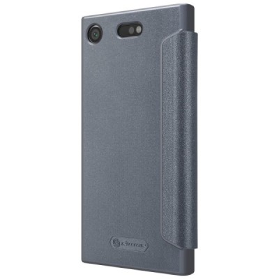 Sony Xperia XZ1 Compact серый кожаный чехол-книжка Nillkin Sparkle | Vacins.lv