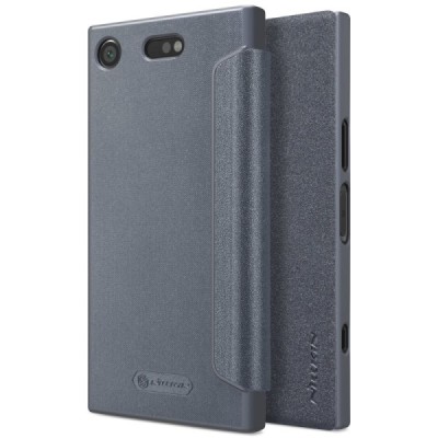 Sony Xperia XZ1 Compact серый кожаный чехол-книжка Nillkin Sparkle | Vacins.lv