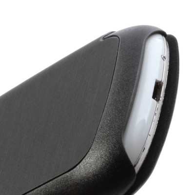 Samsung Galaxy S3 mini i8190 atvērams melns ādas futrālis - maciņš / Vacins.lv