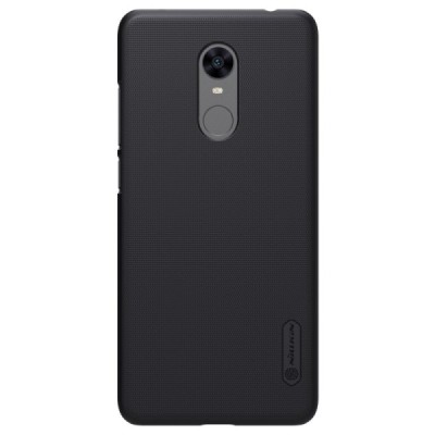 Xiaomi Redmi 5 Plus Nillkin Frosted Shield melns plastmasas apvalks + ekrāna aizsargplēve / Vacins.lv