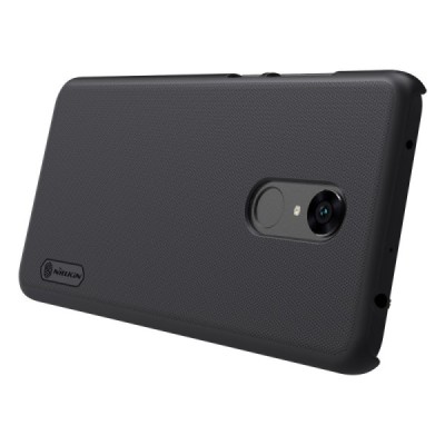 Xiaomi Redmi 5 Plus Nillkin Frosted Shield melns plastmasas apvalks + ekrāna aizsargplēve / Vacins.lv