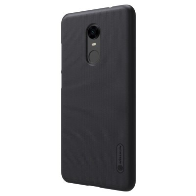 Xiaomi Redmi 5 Plus Nillkin Frosted Shield melns plastmasas apvalks + ekrāna aizsargplēve / Vacins.lv