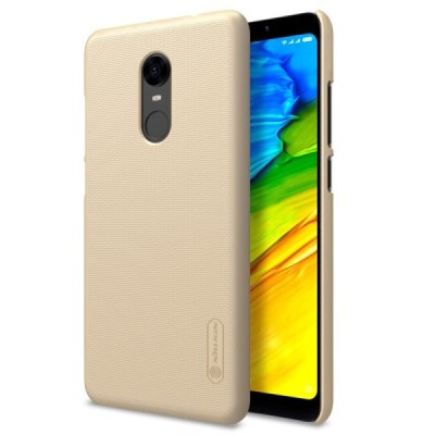 Xiaomi Redmi 5 Plus Nillkin Frosted Shield zelta plastmasas apvalks + ekrāna aizsargplēve / Vacins.lv