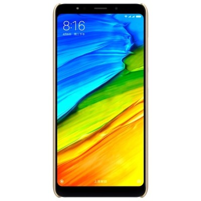 Xiaomi Redmi 5 Plus Nillkin Frosted Shield золотой пластиковый чехол + защитная пленка для экрана | Vacins.lv
