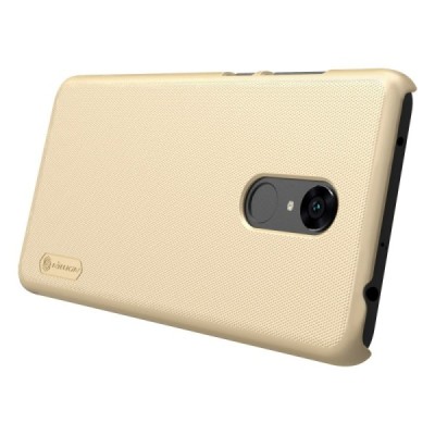 Xiaomi Redmi 5 Plus Nillkin Frosted Shield золотой пластиковый чехол + защитная пленка для экрана | Vacins.lv