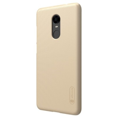 Xiaomi Redmi 5 Plus Nillkin Frosted Shield золотой пластиковый чехол + защитная пленка для экрана | Vacins.lv