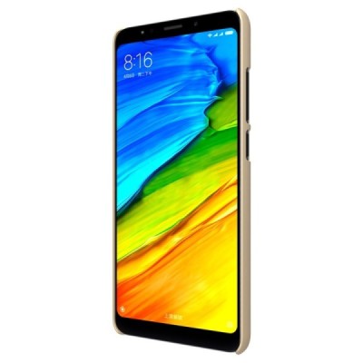 Xiaomi Redmi 5 Plus Nillkin Frosted Shield золотой пластиковый чехол + защитная пленка для экрана | Vacins.lv