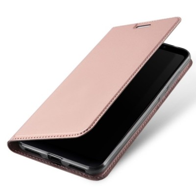Xiaomi Redmi 5 Plus „Dux Ducis“ Skin sērijas rozs ādas atvērams maciņš / Vacins.lv