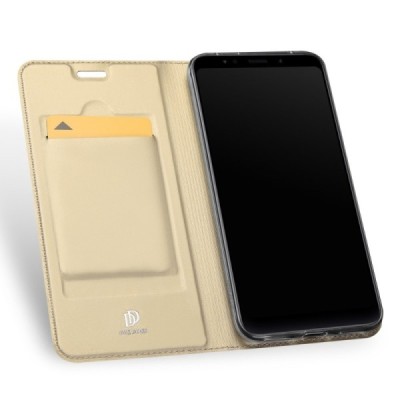„Dux Ducis“ Skin серии Xiaomi Redmi 5 Plus золотой кожаный чехол-книжка | Vacins.lv