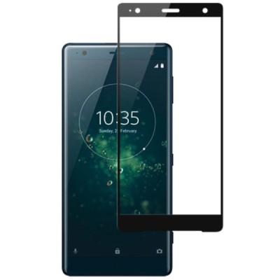 Sony Xperia XZ2 защитное стекло "Imak" 9H Tempered Glass (чёрное, полное покрытие) 0,26 мм | Vacins.lv