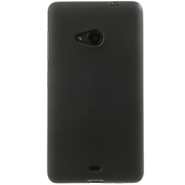 Твердый силиконовый (TPU) чехол – чёрный (Lumia 535)