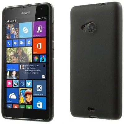 Microsoft Lumia 535 твердый силиконовый (TPU) чехол чёрный | Vacins.lv