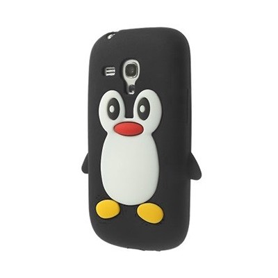 Rotaļīgs silikona Samsung Galaxy S3 mini i8190 apvalks pingvīns / Vacins.lv