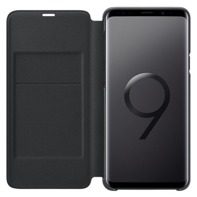 Samsung Galaxy S9+ (G965) оригинальный Smart Led View Cover открываемый чёрный кожаный чехол - книжка | Vacins.lv