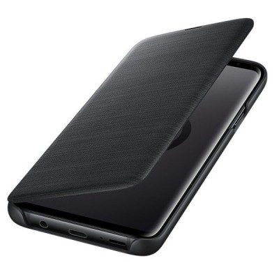 Samsung Galaxy S9+ (G965) оригинальный Smart Led View Cover открываемый чёрный кожаный чехол - книжка | Vacins.lv