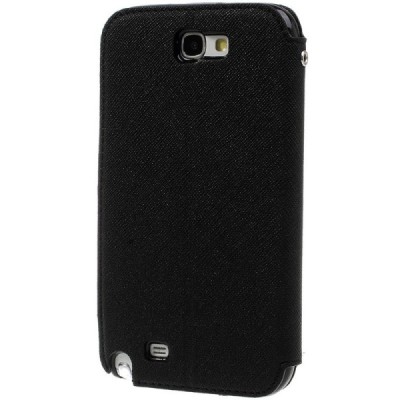 Samsung Galaxy Note 2 (N7100) melns atvēramais Roar ādas maciņš / Vacins.lv