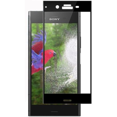 Sony Xperia XZ1 Calans Tempered Glass melns ekrāna aizsargstikls / Vacins.lv