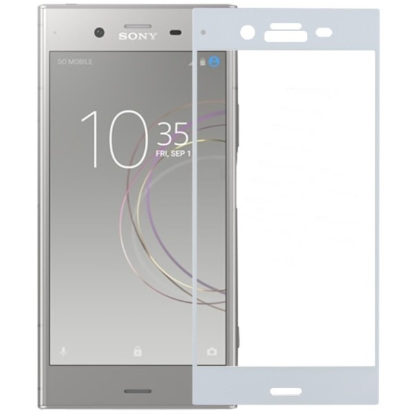 „Calans“ Tempered Glass pilnīgi aizsedzams ekrāna aizsargstikls 0.2 mm - balts (Xperia XZ1)