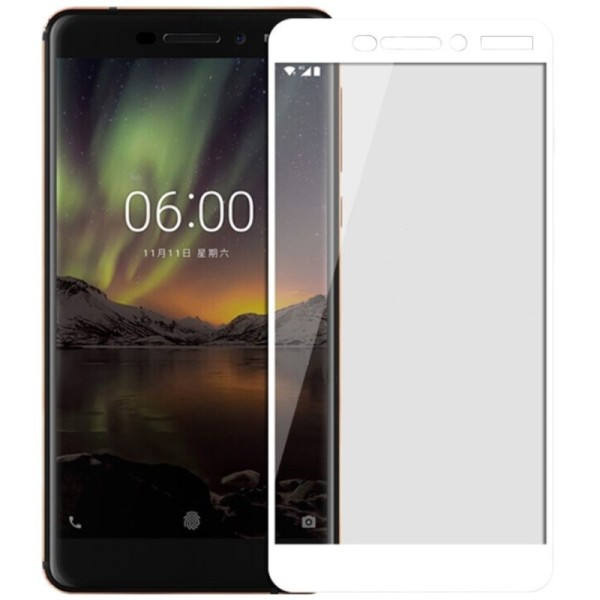 „Mofi“ Tempered Glass защитное стекло с полным покрытием 0,2 мм – белый (Nokia 6 2018)