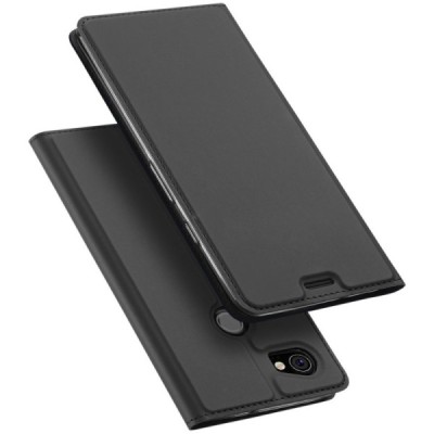 Google Pixel 2 XL „Dux Ducis“ Skin sērijas melns ādas atvērams maciņš / Vacins.lv