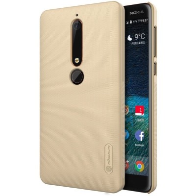 Nokia 6 2018 (Nokia 6.1) Frosted Shield золотой пластиковый чехол + защитная пленка для экрана | Vacins.lv