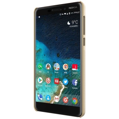 Nokia 6 2018 (Nokia 6.1) Frosted Shield золотой пластиковый чехол + защитная пленка для экрана | Vacins.lv