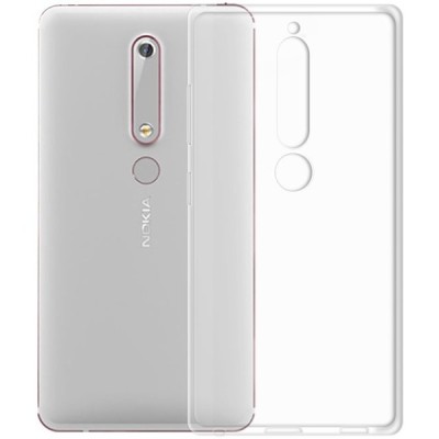 Nokia 6 2018 (Nokia 6.1) самый тонкий в мире чехол из прозрачного твердого силикона TPU | Vacins.lv