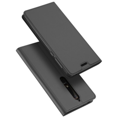 „Dux Ducis“ Skin серии Nokia 6 2018 (Nokia 6.1) чёрный кожаный чехол-книжка | Vacins.lv