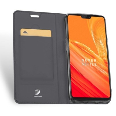 „Dux Ducis“ Skin серии OnePlus 6 (Six) чёрный кожаный чехол-книжка | Vacins.lv