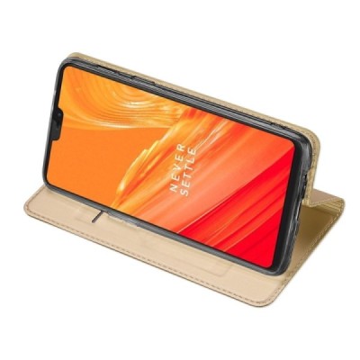 „Dux Ducis“ Skin серии OnePlus 6 (Six) золотой кожаный чехол-книжка | Vacins.lv