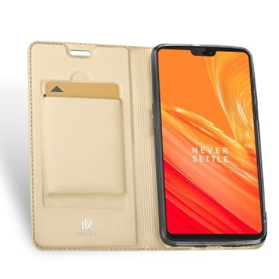 „Dux Ducis“ Skin серии OnePlus 6 (Six) золотой кожаный чехол-книжка | Vacins.lv