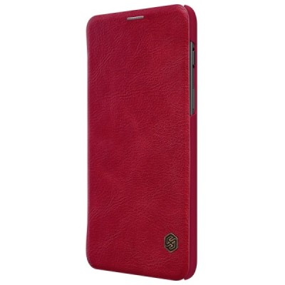Greznais „Nillkin“ Qin sērijas ādas atvērams sarkans OnePlus 6 (Six) maciņš (maks) / Vacins.lv