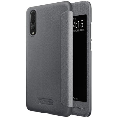 Huawei P20 Pro „Nillkin“ Sparkle atvēramais pelēks maciņš / Vacins.lv
