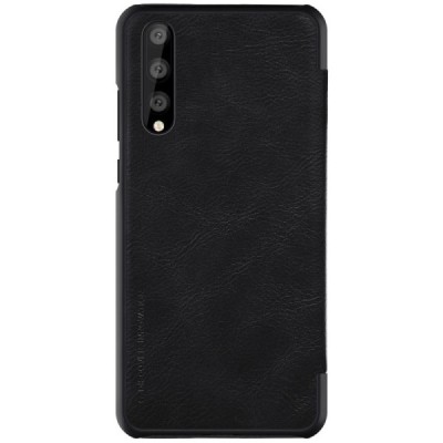Роскошный чёрный кожаный чехол Nillkin Qin Series для Huawei P20 Pro | Vacins.lv