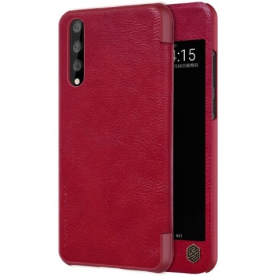 Greznais „Nillkin“ Qin sērijas ādas atvērams sarkans Huawei P20 Pro maciņš / Vacins.lv