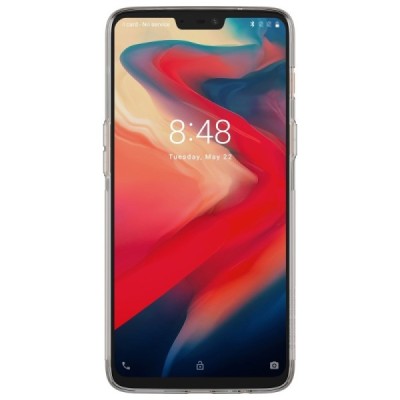 OnePlus 6 (Six) Nillkin Nature тонкий прозрачный, серый силиконовый чехол (TPU) | Vacins.lv