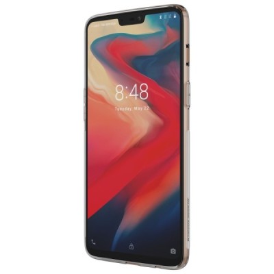 OnePlus 6 (Six) Nillkin Nature тонкий прозрачный, серый силиконовый чехол (TPU) | Vacins.lv