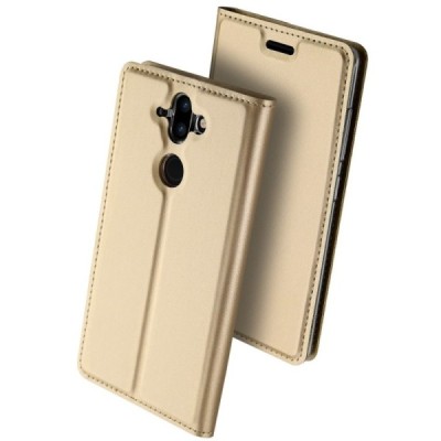 „Dux Ducis“ Skin серии Nokia 8 Sirocco (Nokia 9) золотой кожаный чехол-книжка | Vacins.lv