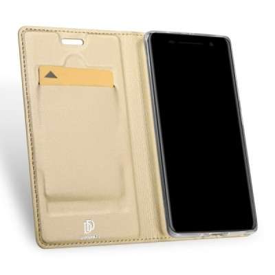 „Dux Ducis“ Skin серии Nokia 8 Sirocco (Nokia 9) золотой кожаный чехол-книжка | Vacins.lv