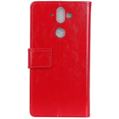 Nokia 8 Sirocco (Nokia 9) открываемый красный кожаный чехол - книжка | Vacins.lv