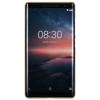 Nillkin Frosted Shield Nokia 8 Sirocco (Nokia 9) золотой пластиковый чехол + защитная пленка для экрана | Vacins.lv