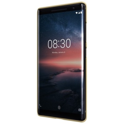 Nillkin Frosted Shield Nokia 8 Sirocco (Nokia 9) золотой пластиковый чехол + защитная пленка для экрана | Vacins.lv